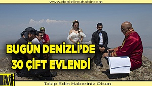 Denizli'de 30 çift 14 Şubat Sevgililer Günü'nde dünya evine girdi