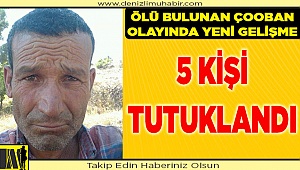 Denizli'de ölü bulunan çobanın koyunlarını daha önce gasbettikleri iddiasıyla 5 şüpheli tutuklandı
