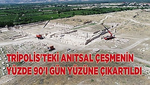 Tripolis'teki anıtsal çeşmenin yüzde 90'ı gün yüzüne çıkartıldı