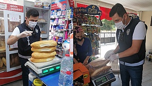 Zabıta ekipleri ekmek gramaj denetimi yaptı