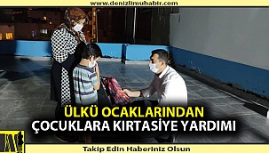 Türkmen çocuklara kırtasiye yardımı