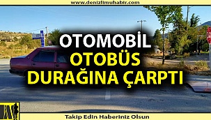 Denizli'de trafik kazasında otobüs durağa daldı