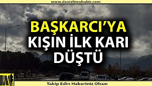 Denizli'de Başkarcı Dağı'na kışın ilk karı düştü