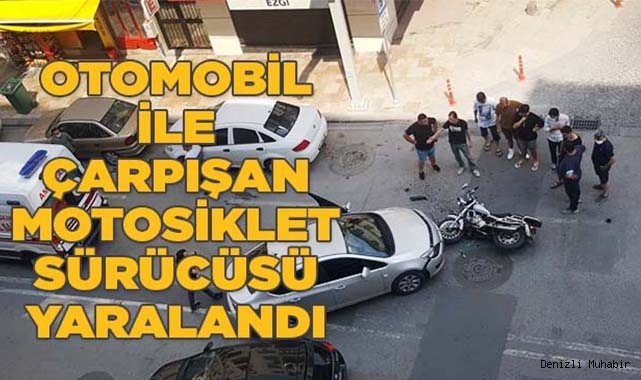 Otomobil ile çarpışan motosiklet sürücüsü yaralandı
