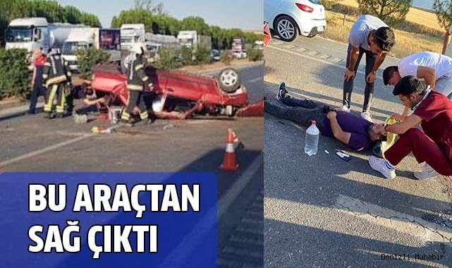 Takla atarak ters dönen otomobilde sürücü yaralandı