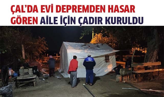 Denizli'de deprem sonrası Çal'da hasar oluşan bir ev boşaltıldı