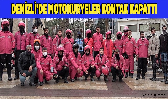 Denizli'de motokuryeler kontak kapattı