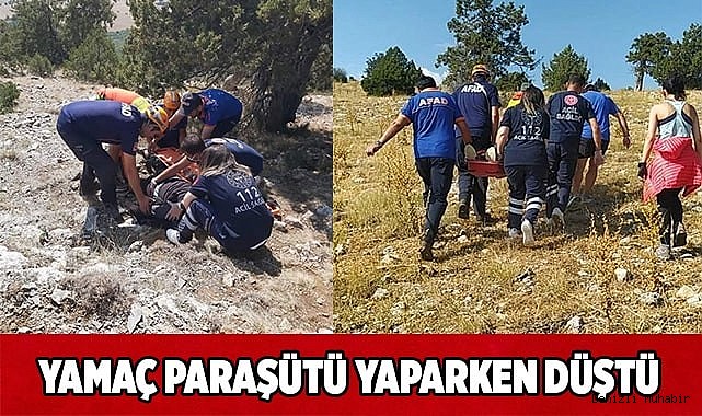 Yamaç paraşütü yaparken düştü