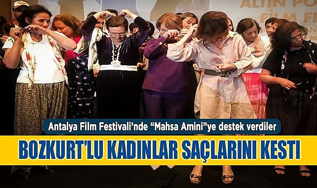 Denizlili kadınlar, Antalya Film Festivali'nde saçlarını kesti