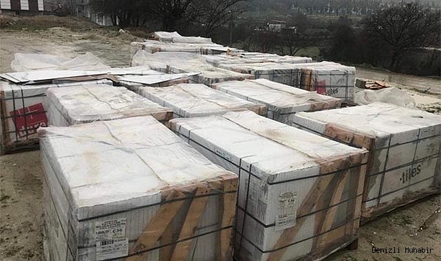 Çaldıkları bir tır dolusu fayansla yakalandılar