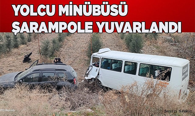 Denizli'de yolcu minibüsü kaza yaptı