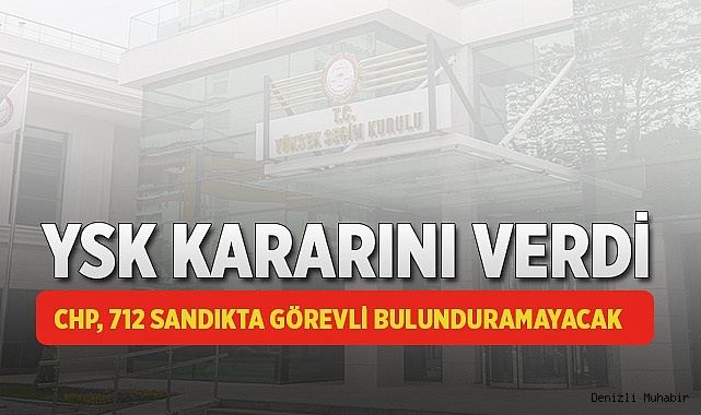 CHP, Denizli'de 712 sandıkta görevli bulundurmayacak