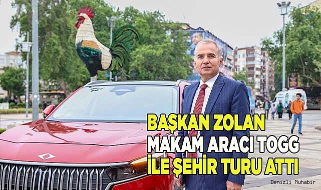 Başkan Zolan makam aracı TOGG ile şehir turu attı