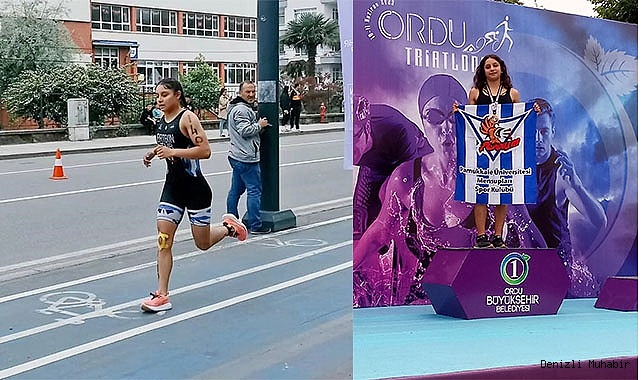 Denizlili Buse, triatlonda Türkiye şampiyonu oldu