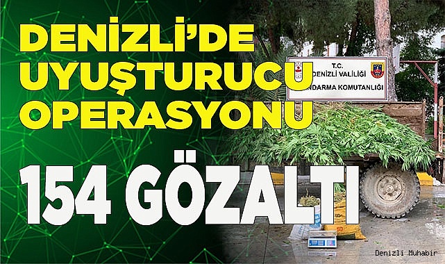 Denizli’de uyuşturucu ve kaçakçılık şüphelisi 154 kişi gözaltına alındı
