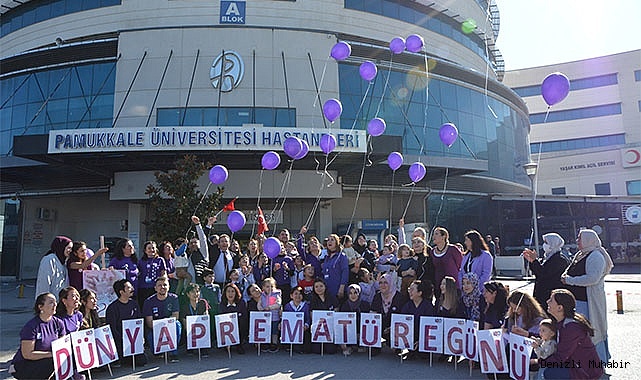 Mor balonlar prematüre bebekler için uçuruldu
