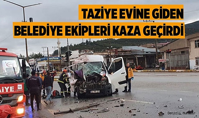 Şehidin evine giden belediye ekipleri kaza geçirdi