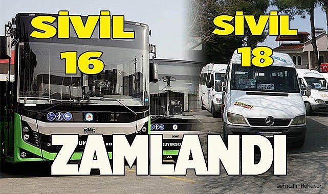 Denizli’de Belediye Otobüsü ve Minibüs ücretleri zamlandı