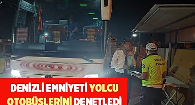 Denizli emniyeti yolcu otobüslerini denetledi