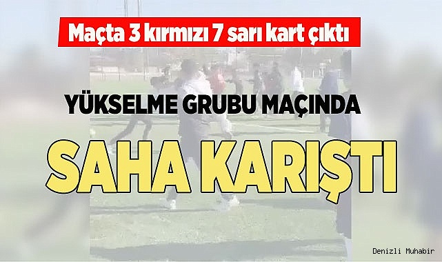 Yükselme grubu maçında saha karıştı