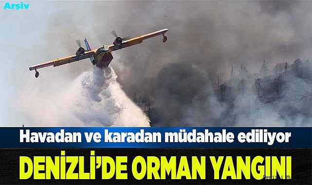 Denizli’de orman yangınına havadan ve karadan müdahale ediliyor