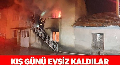Kış günü evsiz kaldılar