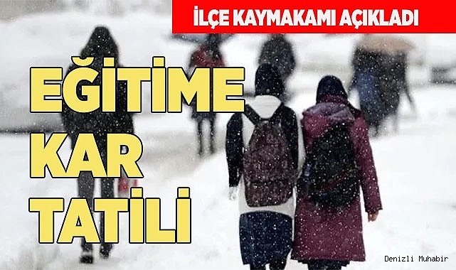 O ilçede eğitime bir gün  kar tatili
