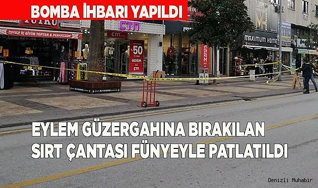 Eylem güzergahına bırakılan sırt çantası fünyeyle patlatıldı