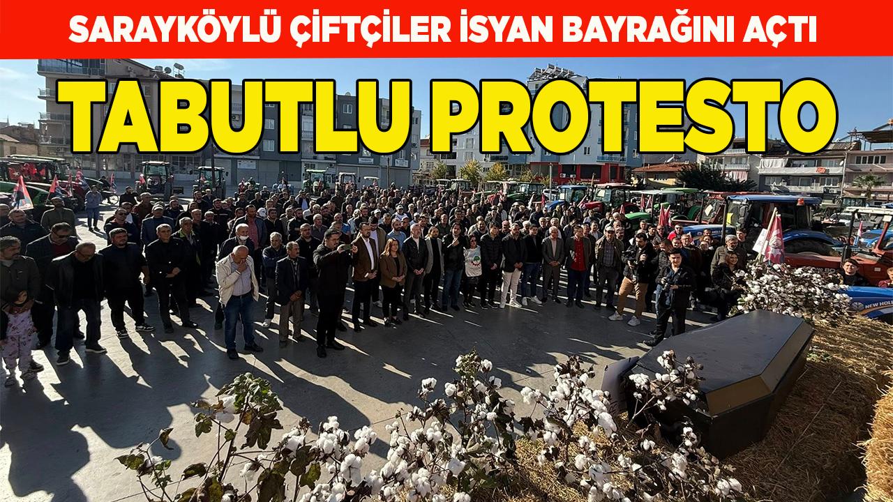 Sarayköylü çiftçiler'den tabutlu protesto
