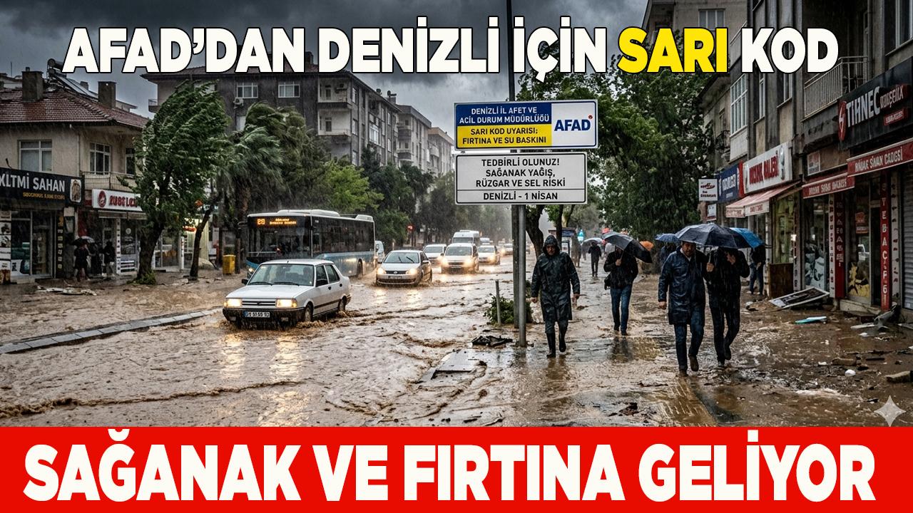 AFAD’dan Denizli için Sarı Kod: Sağanak ve Fırtına Geliyor