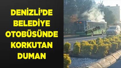 Denizli’de Belediye Otobüsünde Korkutan Duman