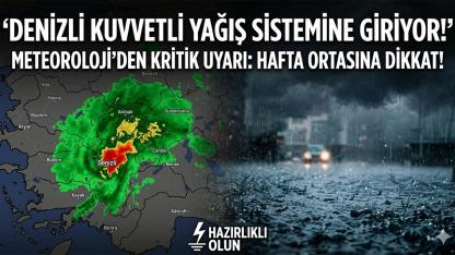 Denizli için Kuvvetli Gökgürültülü Sağanak Yağış Uyarısı