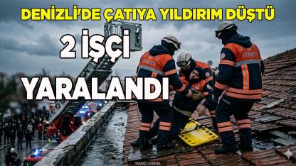 Denizli'de Çatıya Yıldırım Düştü 2 İşçi Yaralandı