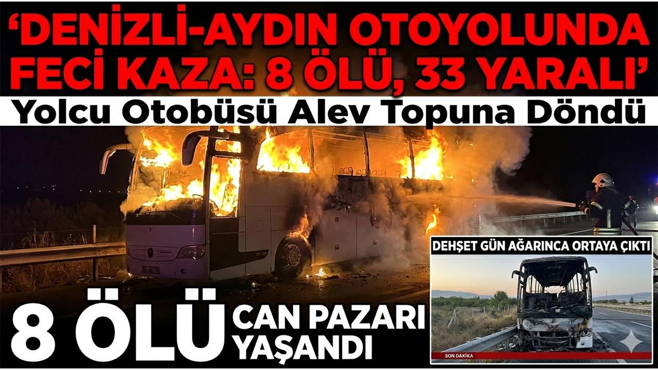 Denizli'de katliam gibi yolcu otobüsü kazası