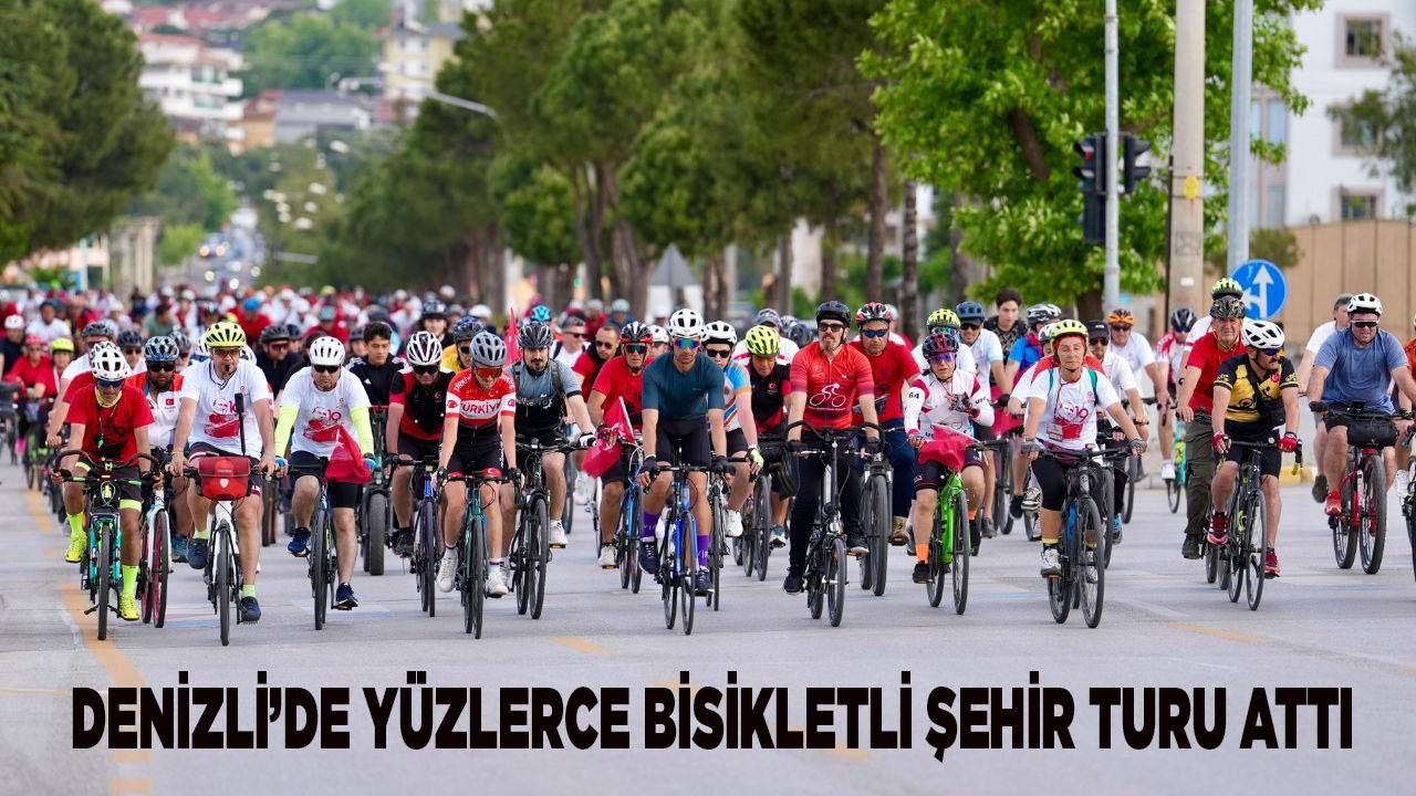 Denizli’de yüzlerce bisikletli şehir turu attı