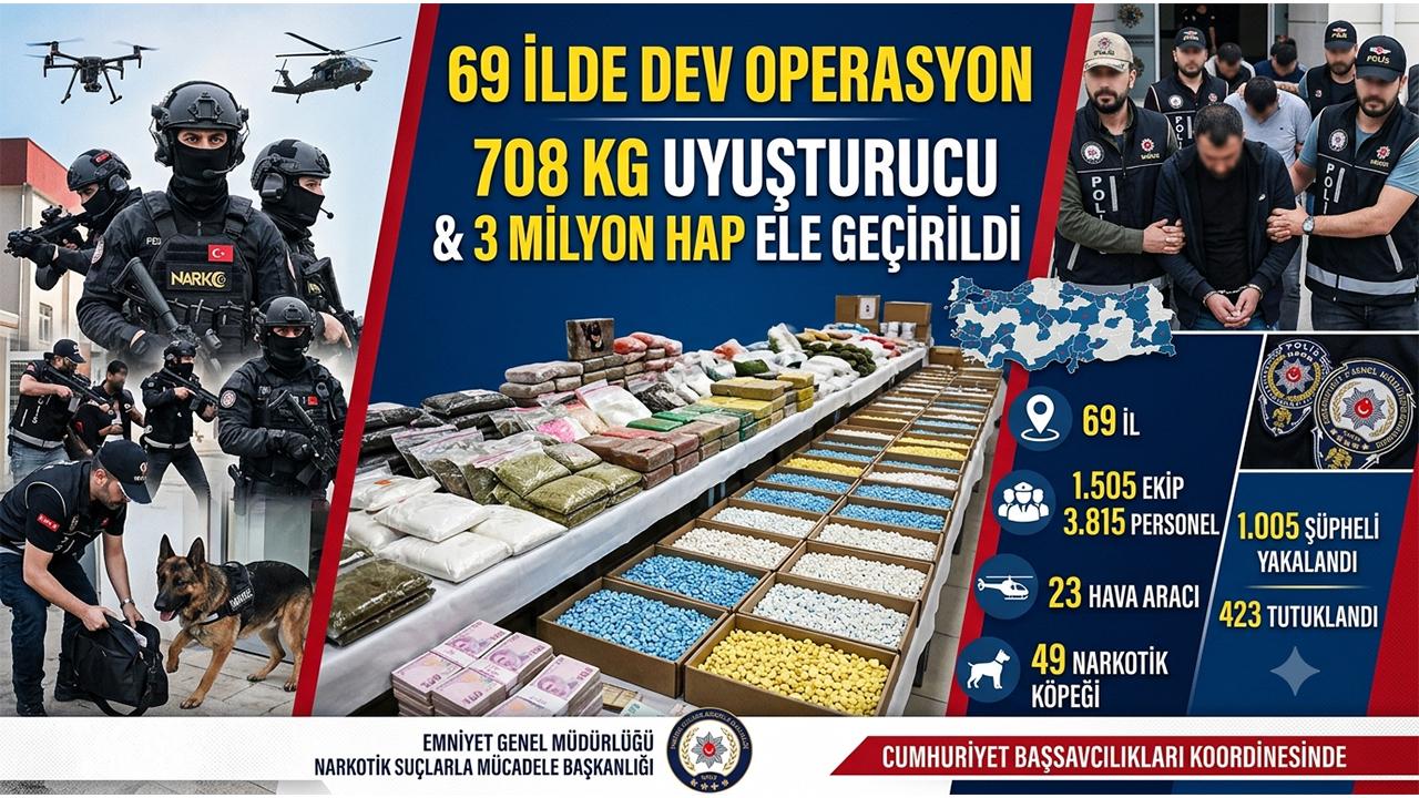 69 İlde Dev Devasa Uyuşturucu Operasyonu