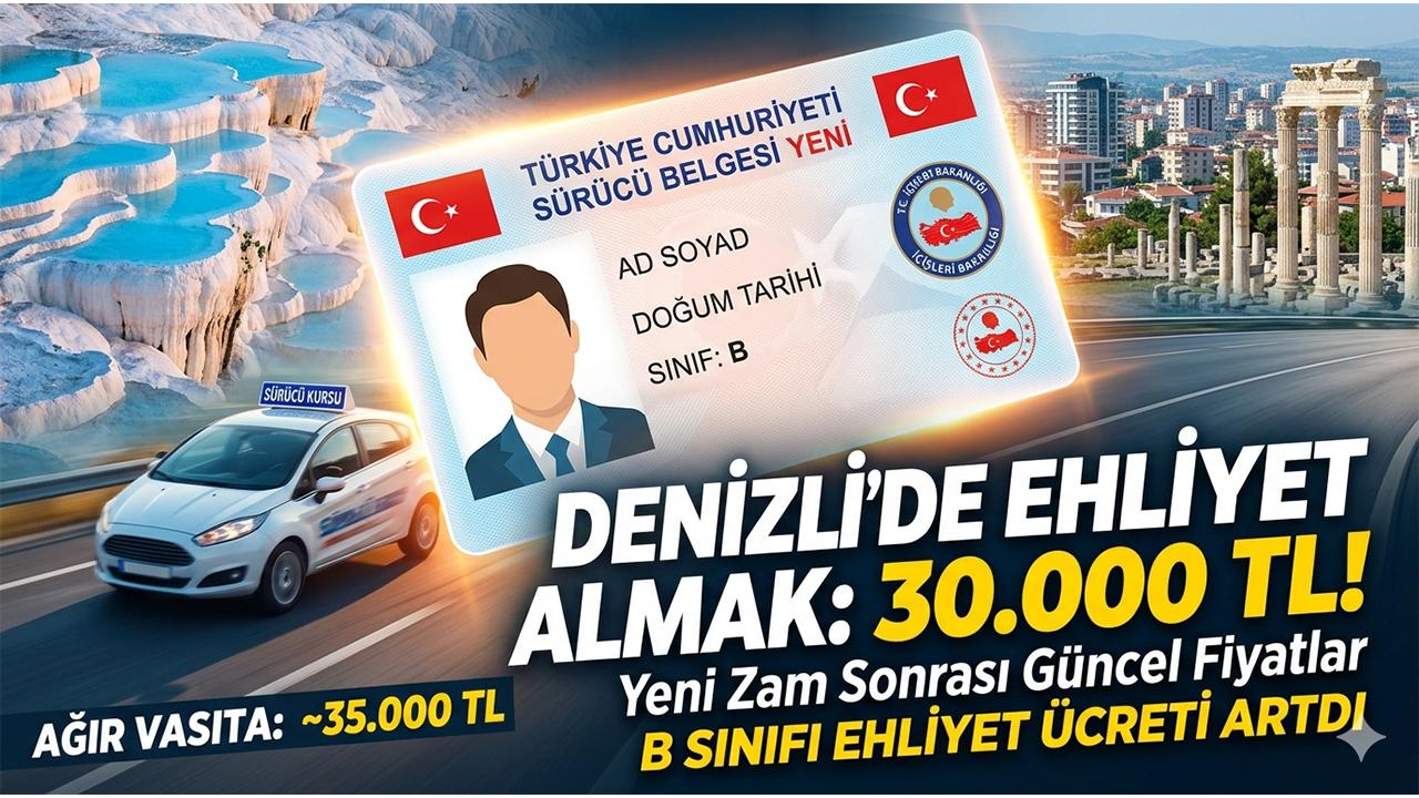 Denizli’de Ehliyet Ücretlerine Büyük Zam Geldi