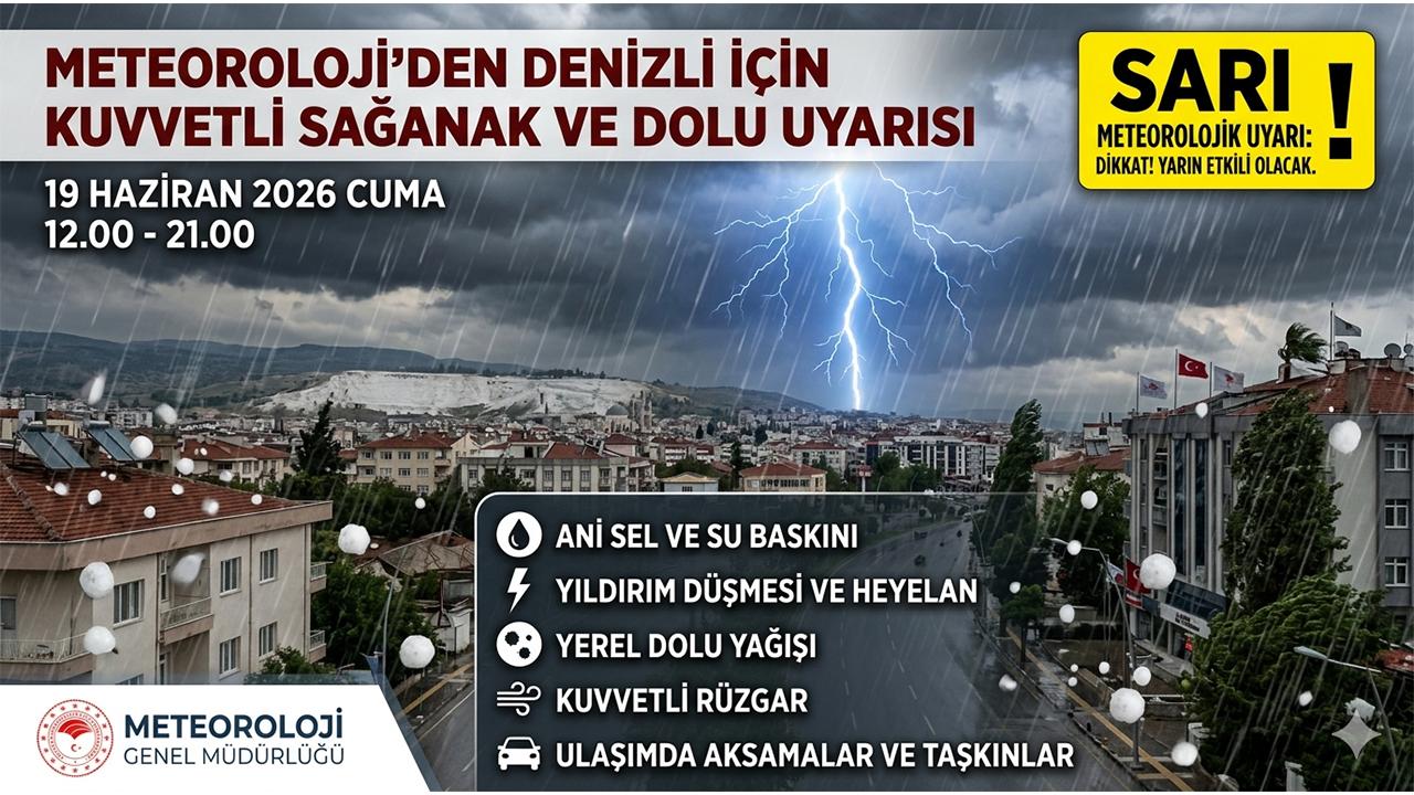 Meteoroloji’den Denizli için kuvvetli yağmur ve dolu uyarısı
