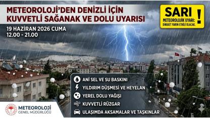 Meteoroloji’den Denizli için kuvvetli yağmur ve dolu uyarısı