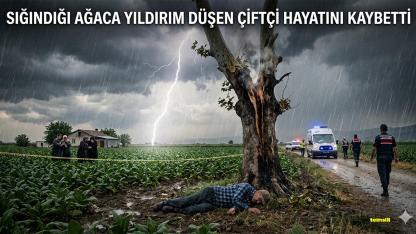 Sığındığı ağaca yıldırım düşen çiftçi hayatını kaybetti