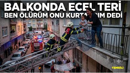 Balkon Filesinde Asılı Kalan Çocuğu İtfaiye Kurtardı