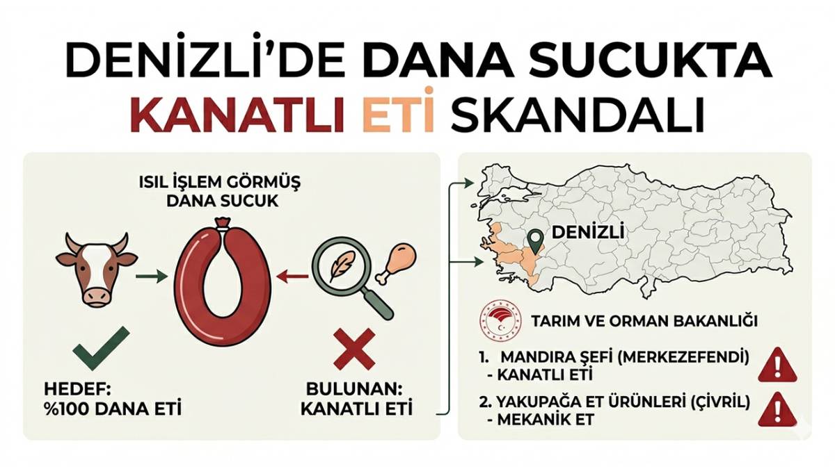 Denizli'de Dana Sucukta Kanatlı Eti Skandalı