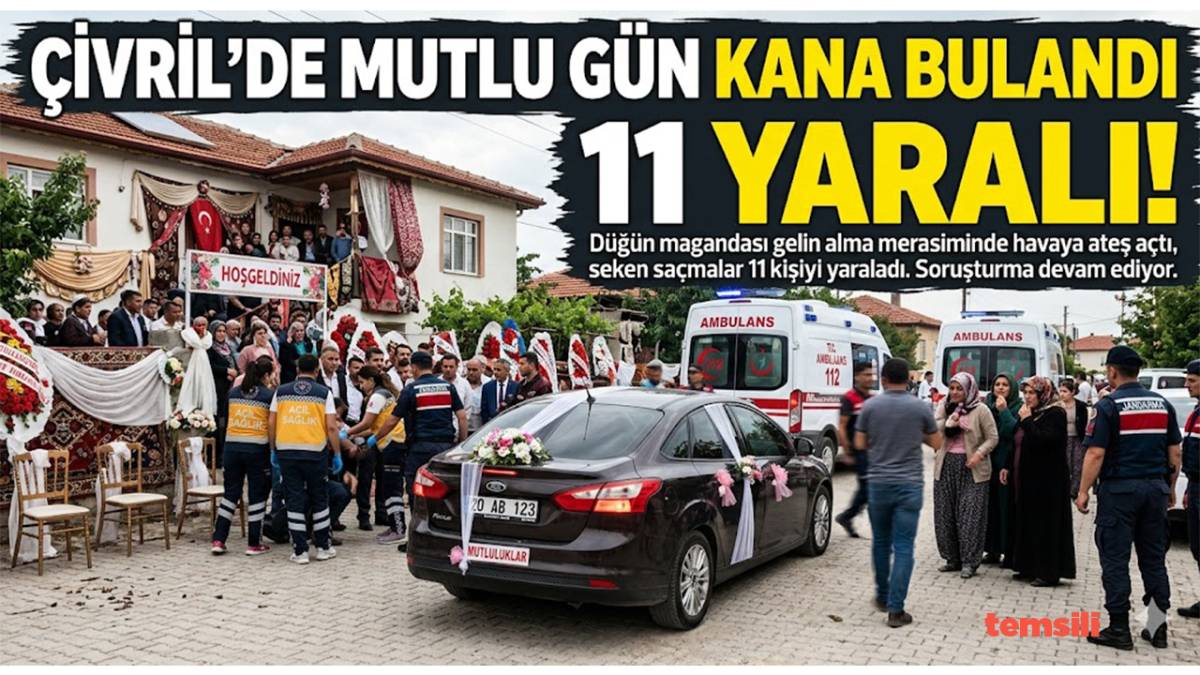 Çivril'de Düğünde Maganda Kurşunu Faciası 11 yaralı