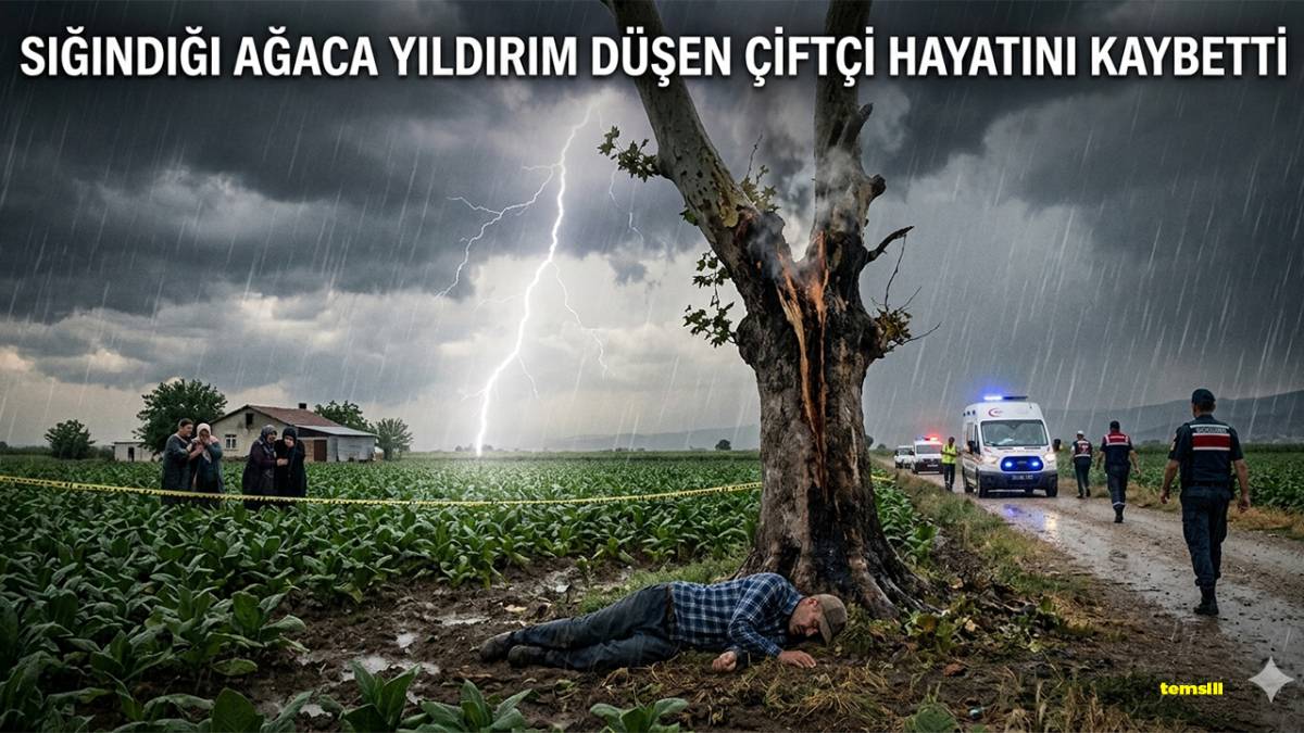 Sığındığı ağaca yıldırım düşen çiftçi hayatını kaybetti